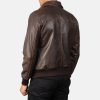 Aaron Brown Goatskin Leather Bomber Jacket