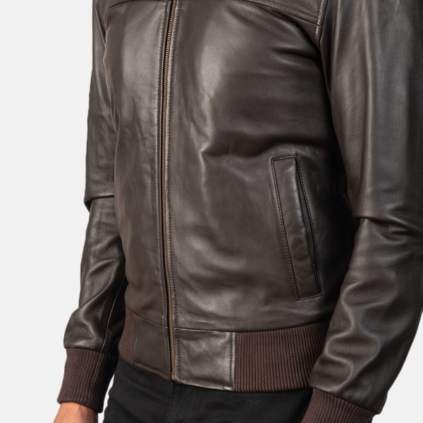 Air Rolf Brown Leather Bomber Jacket (3)