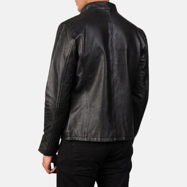 Alex Black Leather Biker Jacket-4