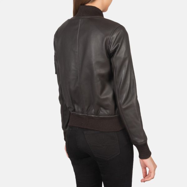 Ava Ma-1 Brown Leather Bomber Jacket-4