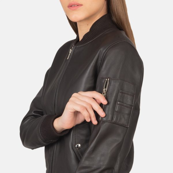 Ava Ma-1 Brown Leather Bomber Jacket-5