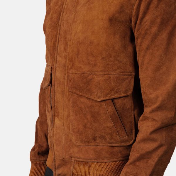Coffmen Brown Suede A2 Bomber Jacket-6