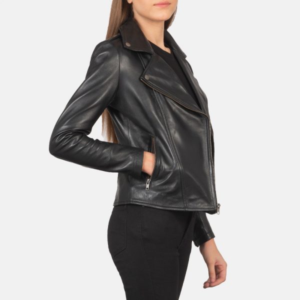 Flashback Black Leather Biker Jacket-1