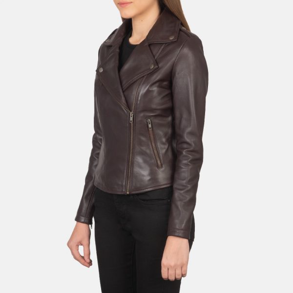 Flashback Maroon Leather Biker Jacket-1