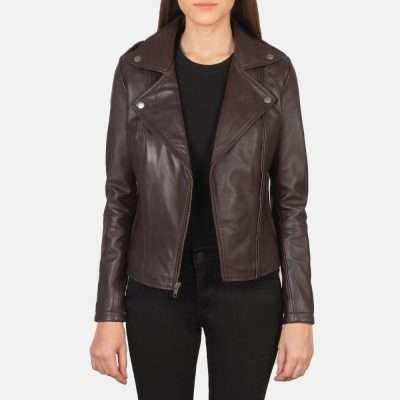 Flashback Maroon Leather Biker Jacket
