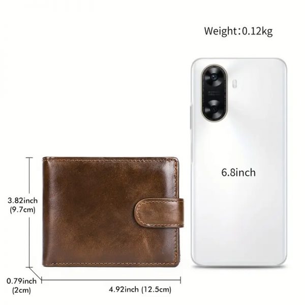Genuine Leather RFID Blocking Wallet, Solid Coffee Color, Business Style, Multi-Card Slot, Top-Grain Head Cowhide, Ideal for Holiday & Anniversary Gifts-10