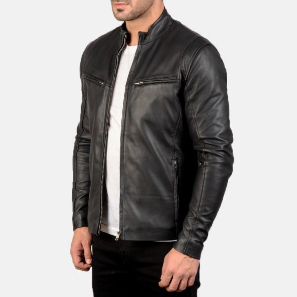 Ionic Black Leather Jacket-1
