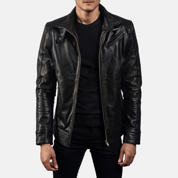 Legacy Black Leather Biker Jacket-1