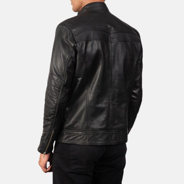 Mack Black Leather Biker Jacket-3