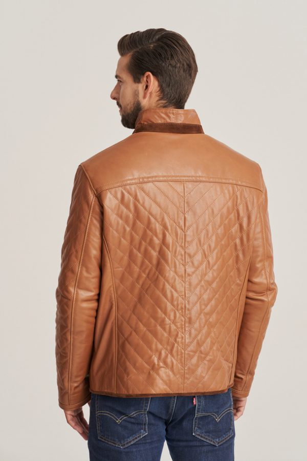Men’s brown leather jacket-4