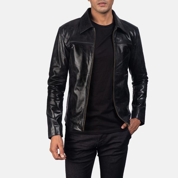 Mystical Black Leather Jacket-1