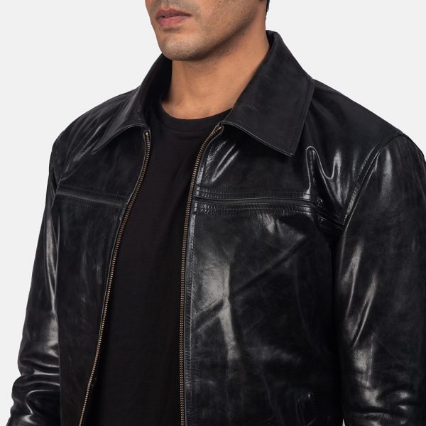 Mystical Black Leather Jacket-4