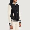 Savant Black and White Hybrid Varsity Jacket