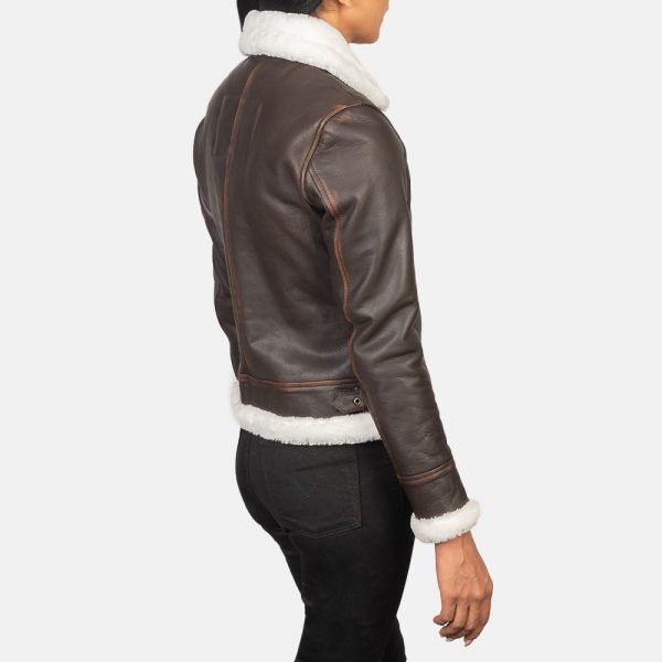 Sherilyn B-3 Brown Leather Bomber Jacket-5