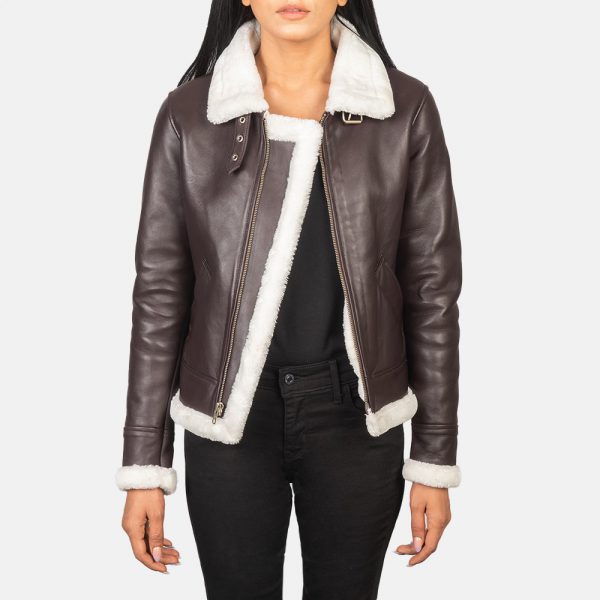 Sherilyn B-3 Maroon Leather Bomber Jacket-2