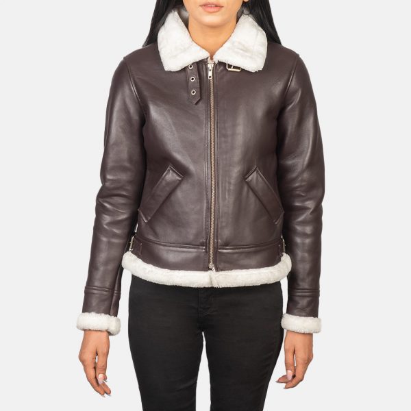 Sherilyn B-3 Maroon Leather Bomber Jacket-3