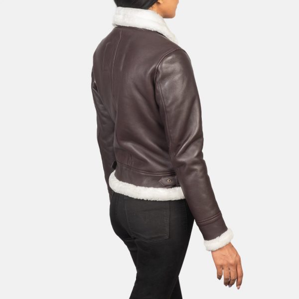 Sherilyn B-3 Maroon Leather Bomber Jacket-5