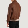 Walton Brown Leather Varsity Jacket – Classic Elegance, Modern Style