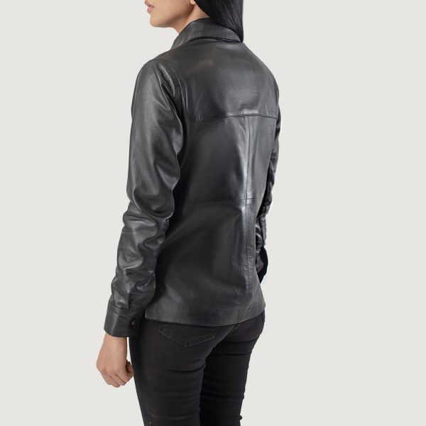 Zenith Black Leather Shirt Jacket-3