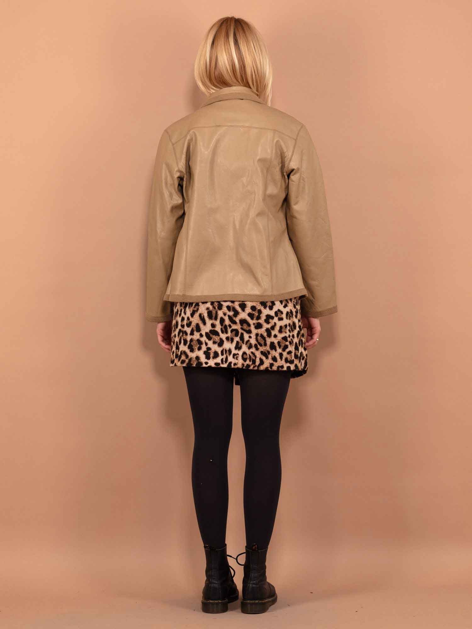Vintage 700s Women Faux Leather Sherpa Jacket